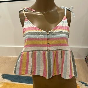 Roxy crop striped top